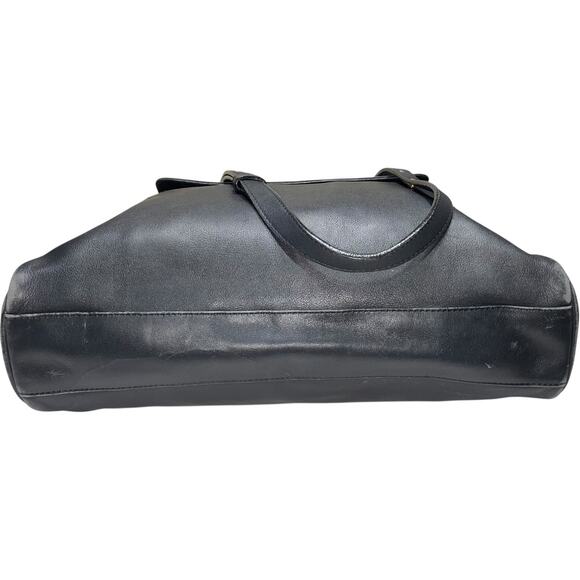 J Press Black Leather Briefcase Document Laptop Satchel Shoulder Bag - Picture 7 of 9